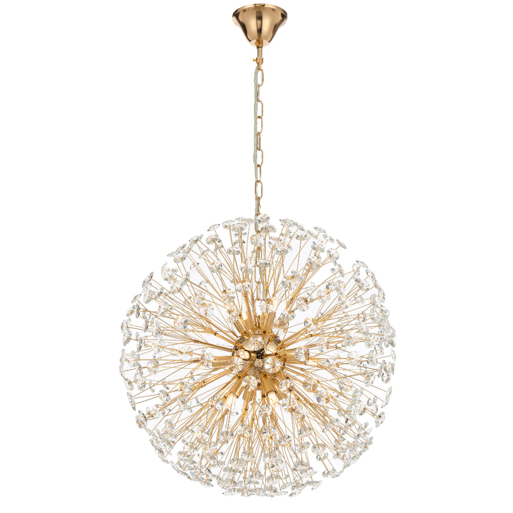 LERIDA 12 LIGHT ROUND PENDANT GOLD Telbix