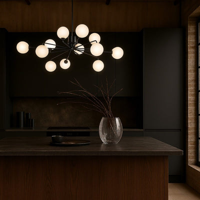 FELTON 12 LIGHT PENDANT BLACK