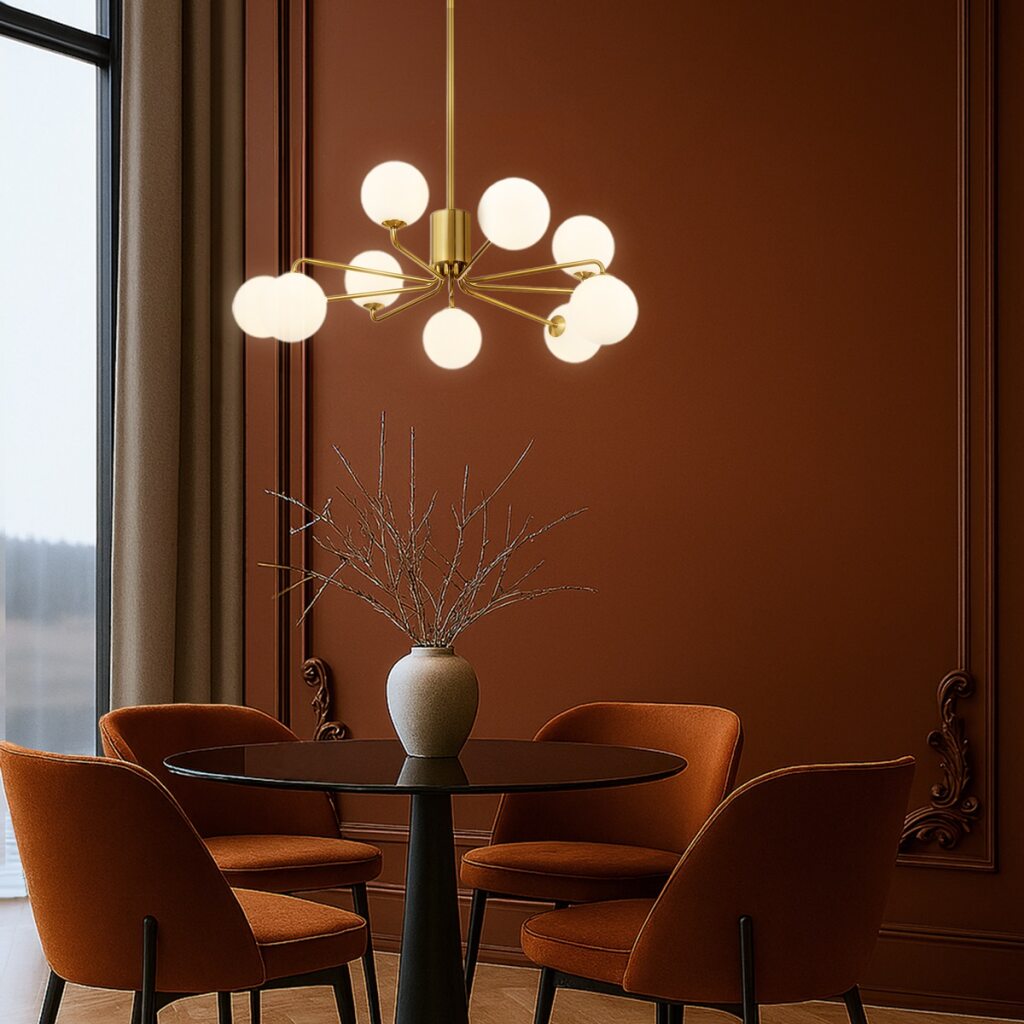 FELTON 9 LIGHT PENDANT ANTIQUE GOLD