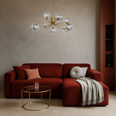 FELTON 9 LIGHT PENDANT ANTIQUE GOLD