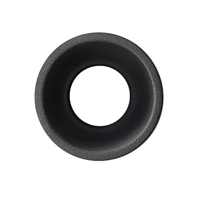 Black round LED downlight trim ring with narrow inner aperture for controlled beam spread, from Australia's leading wholesale lighting supplier.