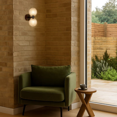 FELTON 2 LIGHT WALL LIGHT BLACK