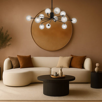 FELTON 12 LIGHT PENDANT BLACK