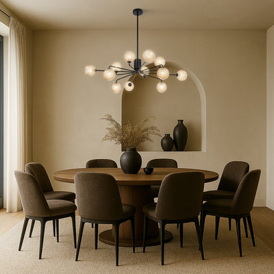 FELTON 12 LIGHT PENDANT BLACK