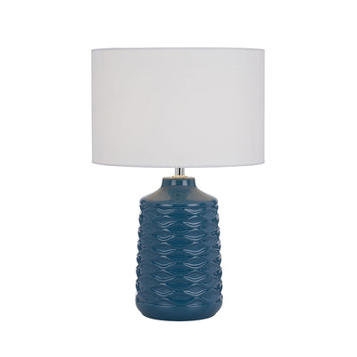 AGRA CERAMIC TABLE LAMP BLUE from Australia's leading wholesale lighting supplier