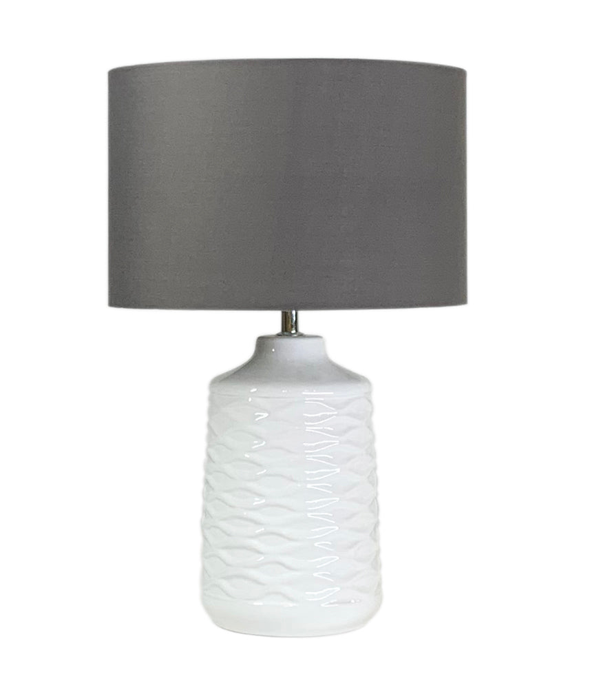 AGRA CERAMIC TABLE LAMP WHITE from Australia's leading wholesale lighting supplier