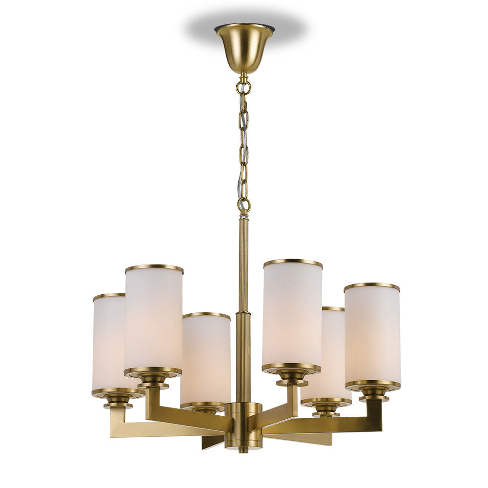 AHERN 6 LIGHTS PENDANT SOLID BRASS