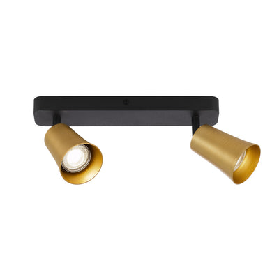 ALVEY 2 LIGHTS SPOT BAR GOLD BLACK from Australia's leading wholesale lighting supplier