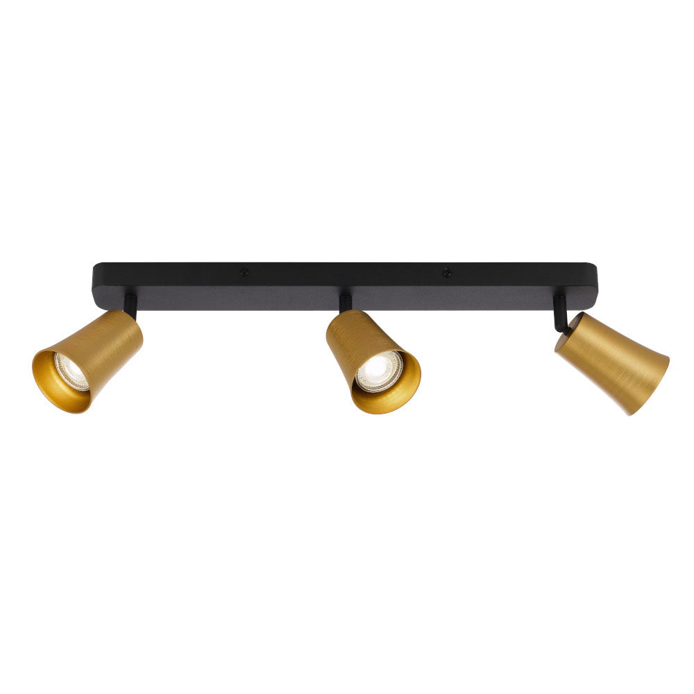 ALVEY 3 LIGHTS SPOT BAR GOLD BLACK from Australia's leading wholesale lighting supplier