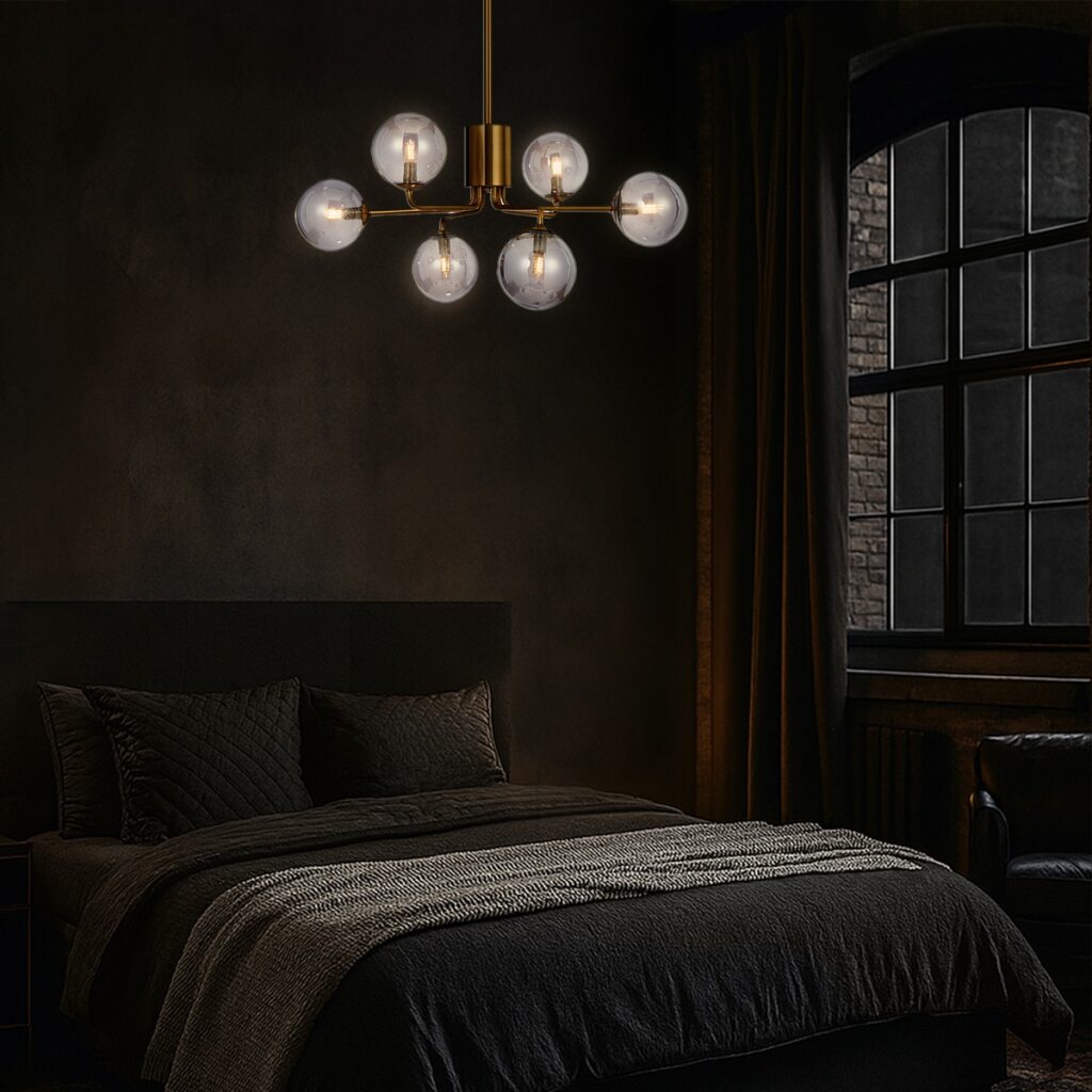 FELTON 6 LIGHT PENDANT ANTIQUE GOLD