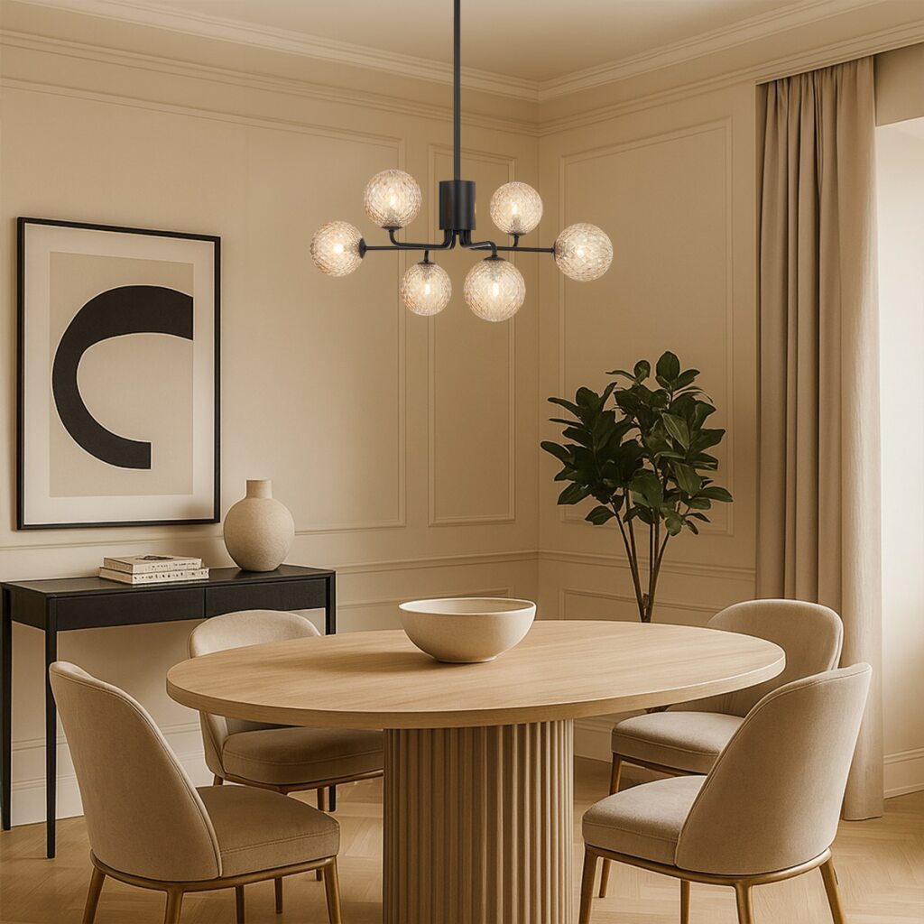 FELTON 6 LIGHT PENDANT BLACK