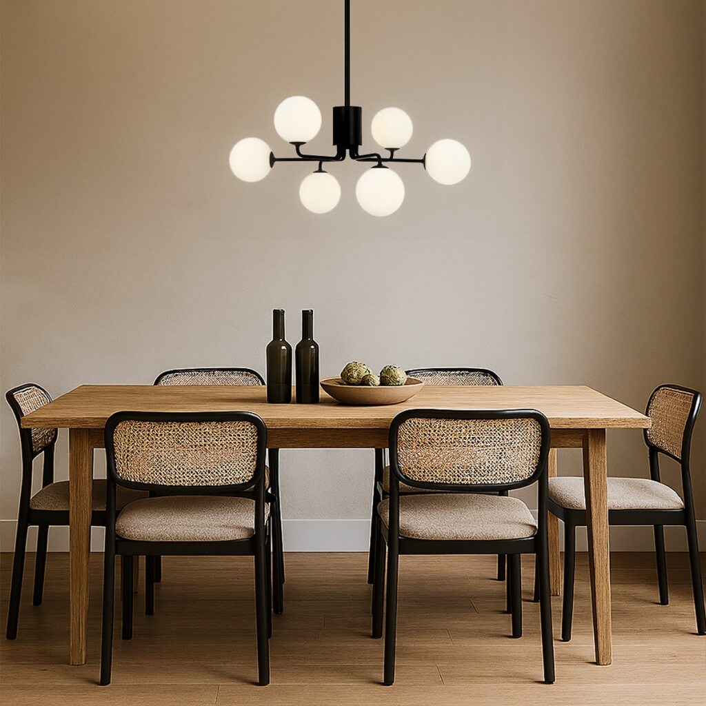 FELTON 6 LIGHT PENDANT BLACK
