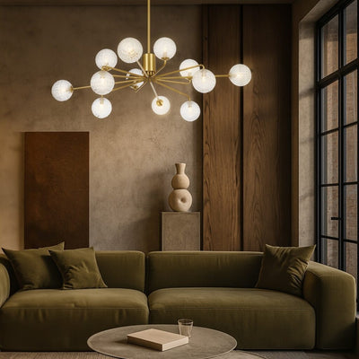 FELTON 12 LIGHT PENDANT ANTIQUE GOLD