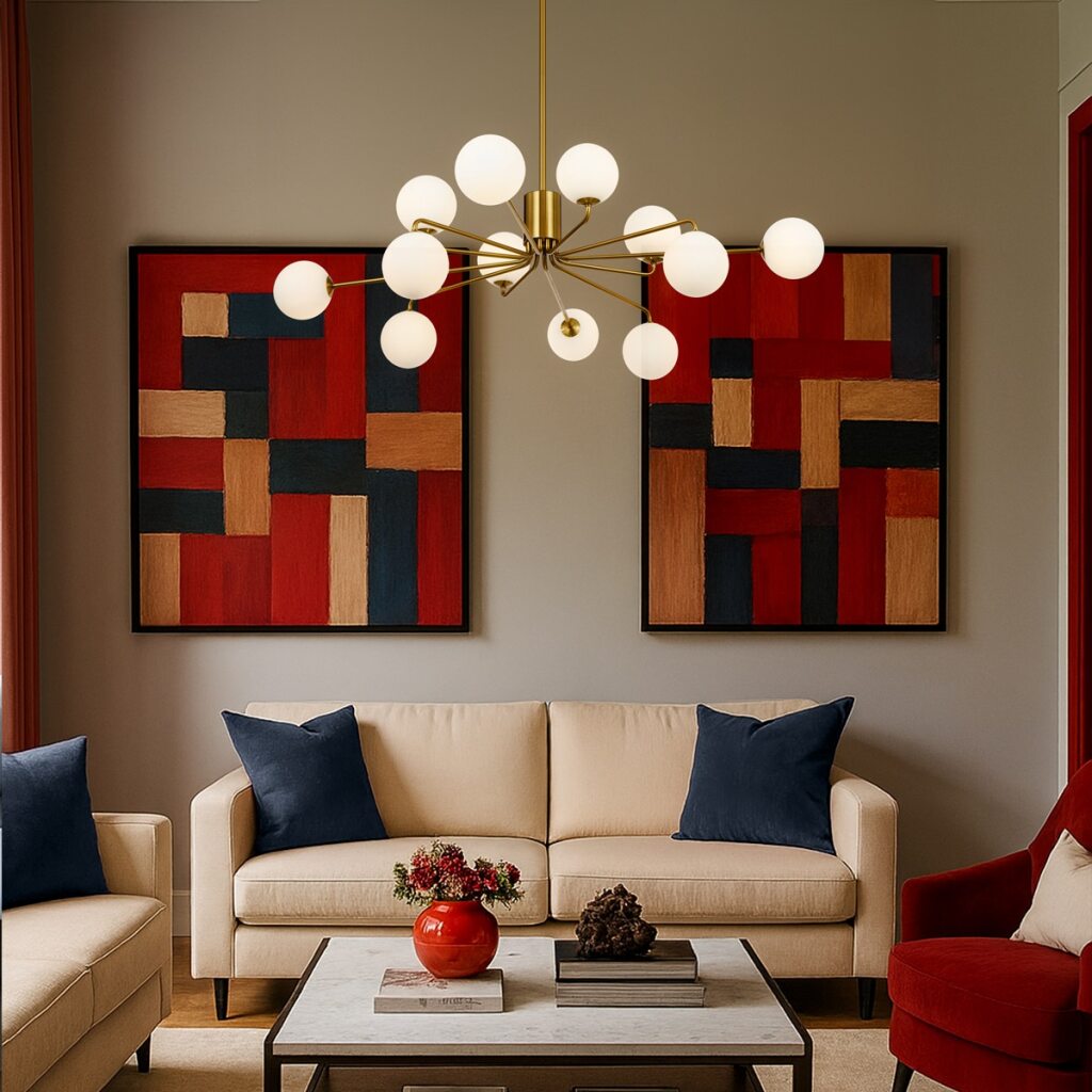 FELTON 12 LIGHT PENDANT ANTIQUE GOLD