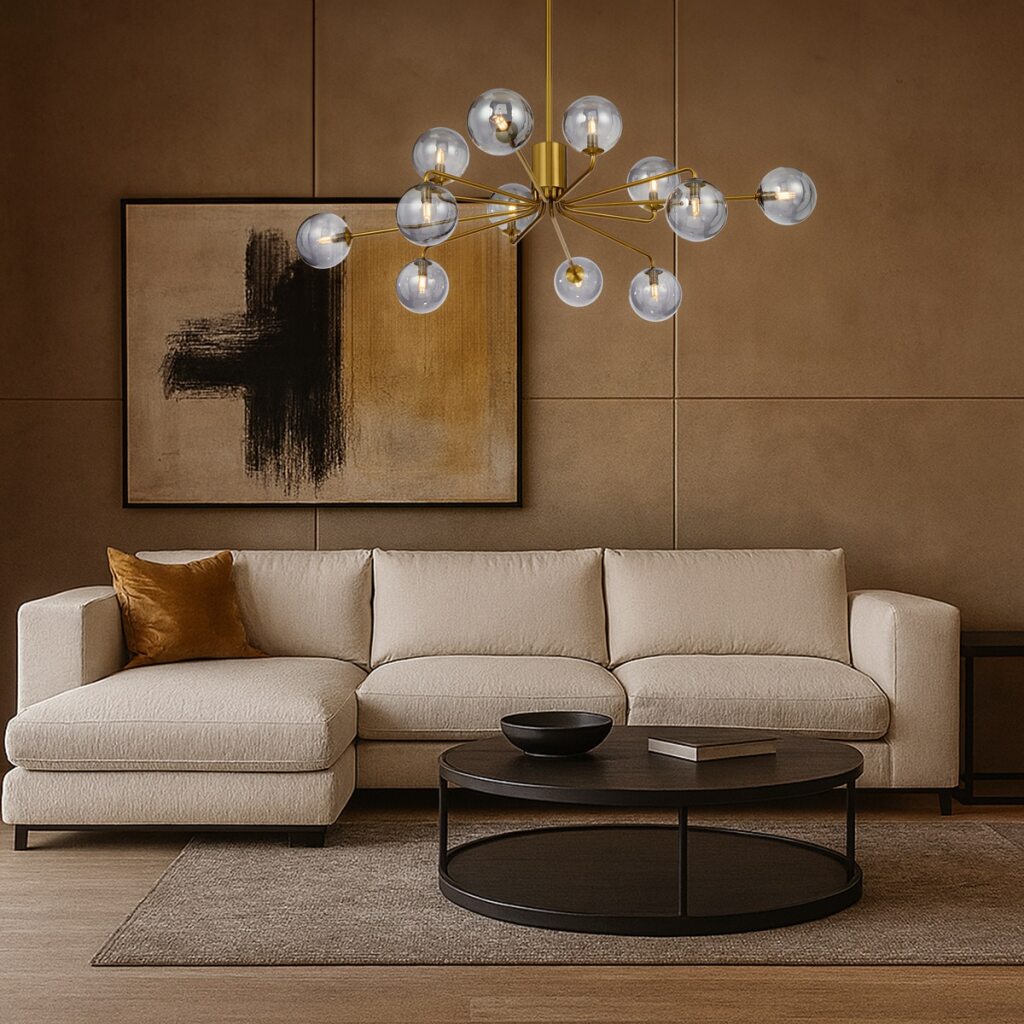 FELTON 12 LIGHT PENDANT ANTIQUE GOLD