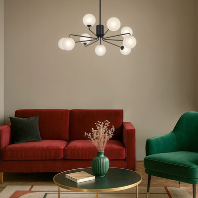 FELTON 9 LIGHT PENDANT BLACK