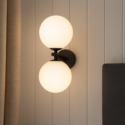 FELTON 2 LIGHT WALL LIGHT BLACK