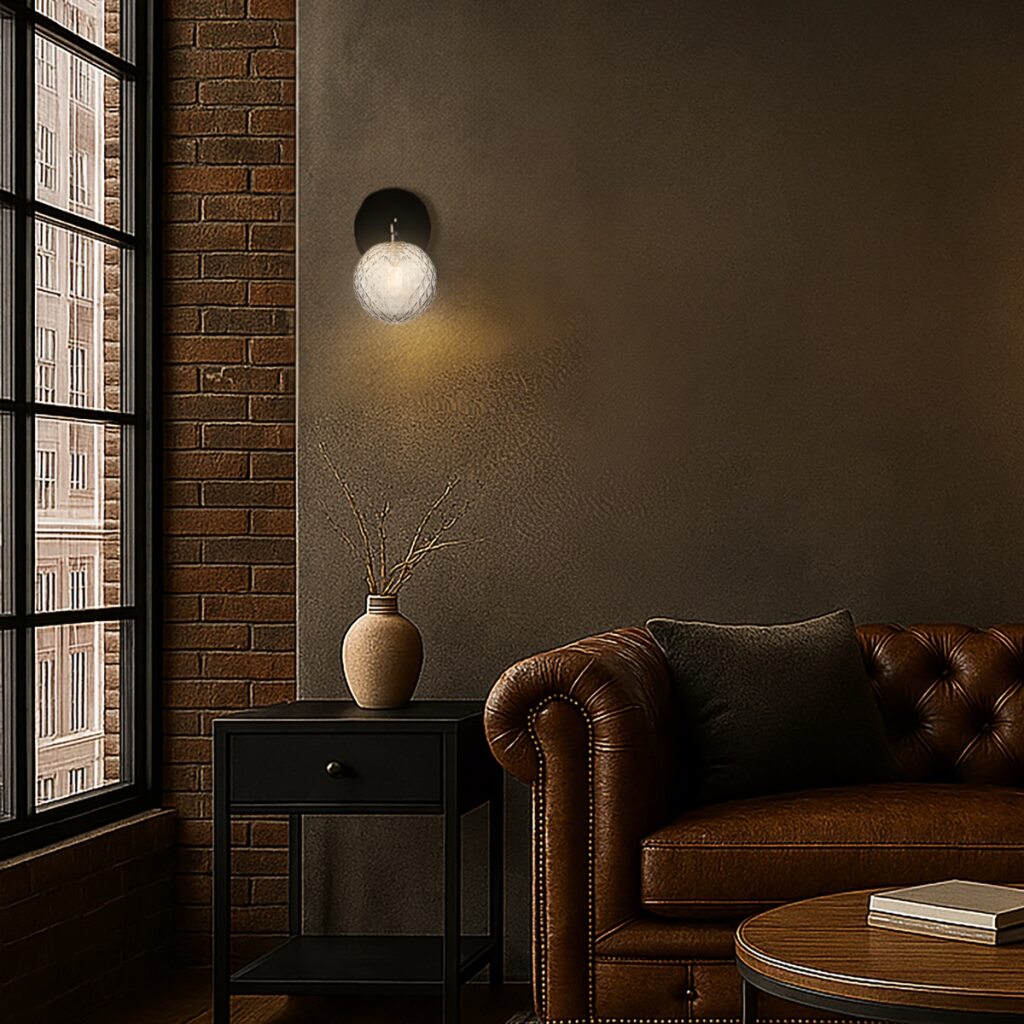 FELTON 1 LIGHT WALL LIGHT BLACK