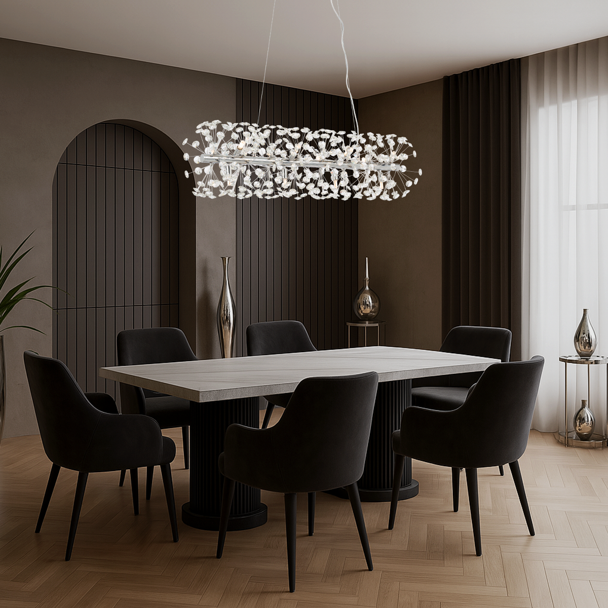 LERIDA 12 LIGHT RECTANGULAR PENDANT