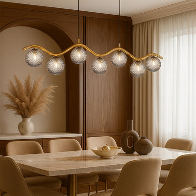 ORTON 7 LIGHT PENDANT ANTIQUE GOLD