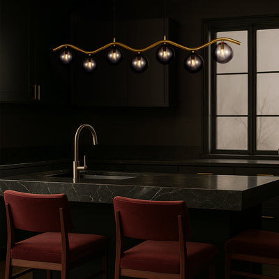 ORTON 7 LIGHT PENDANT ANTIQUE GOLD