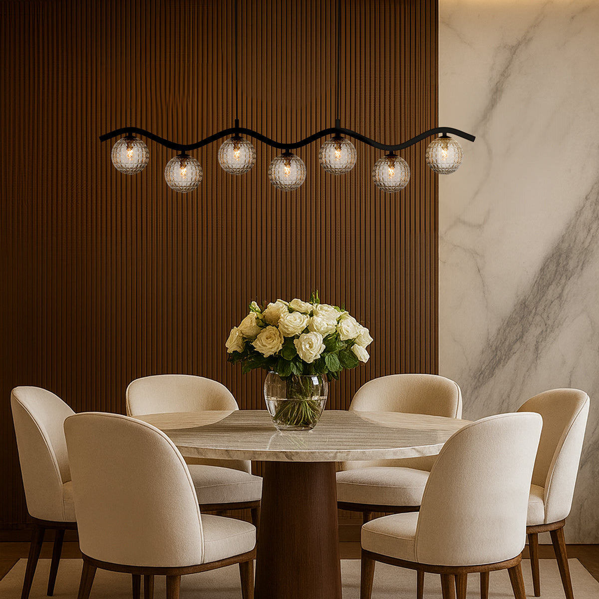 ORTON 7 LIGHT PENDANT BLACK