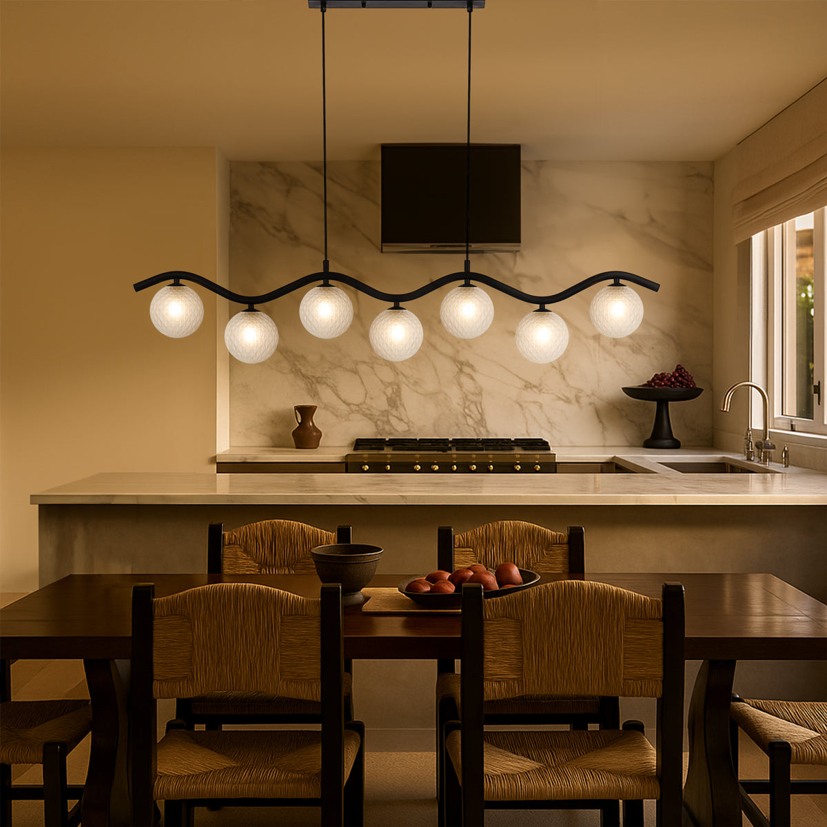 ORTON 7 LIGHT PENDANT BLACK