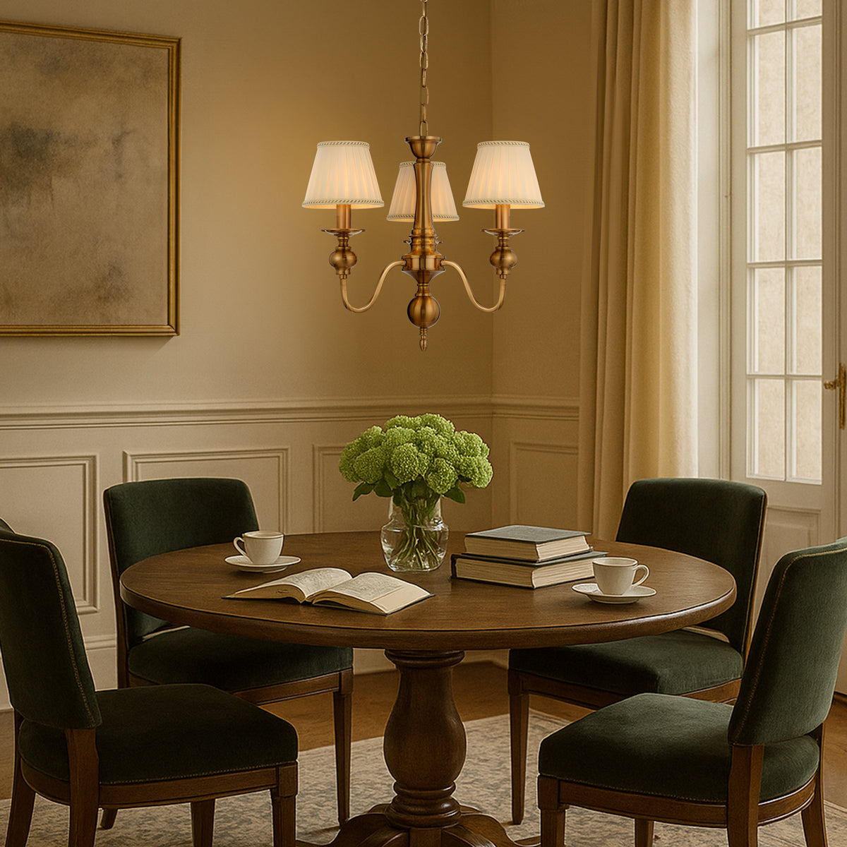 SIEDEL 3 LIGHT PENDANT W/SHADE