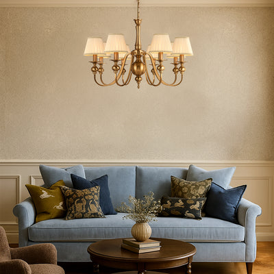 SIEDEL 8 LIGHT PENDANT W/SHADE