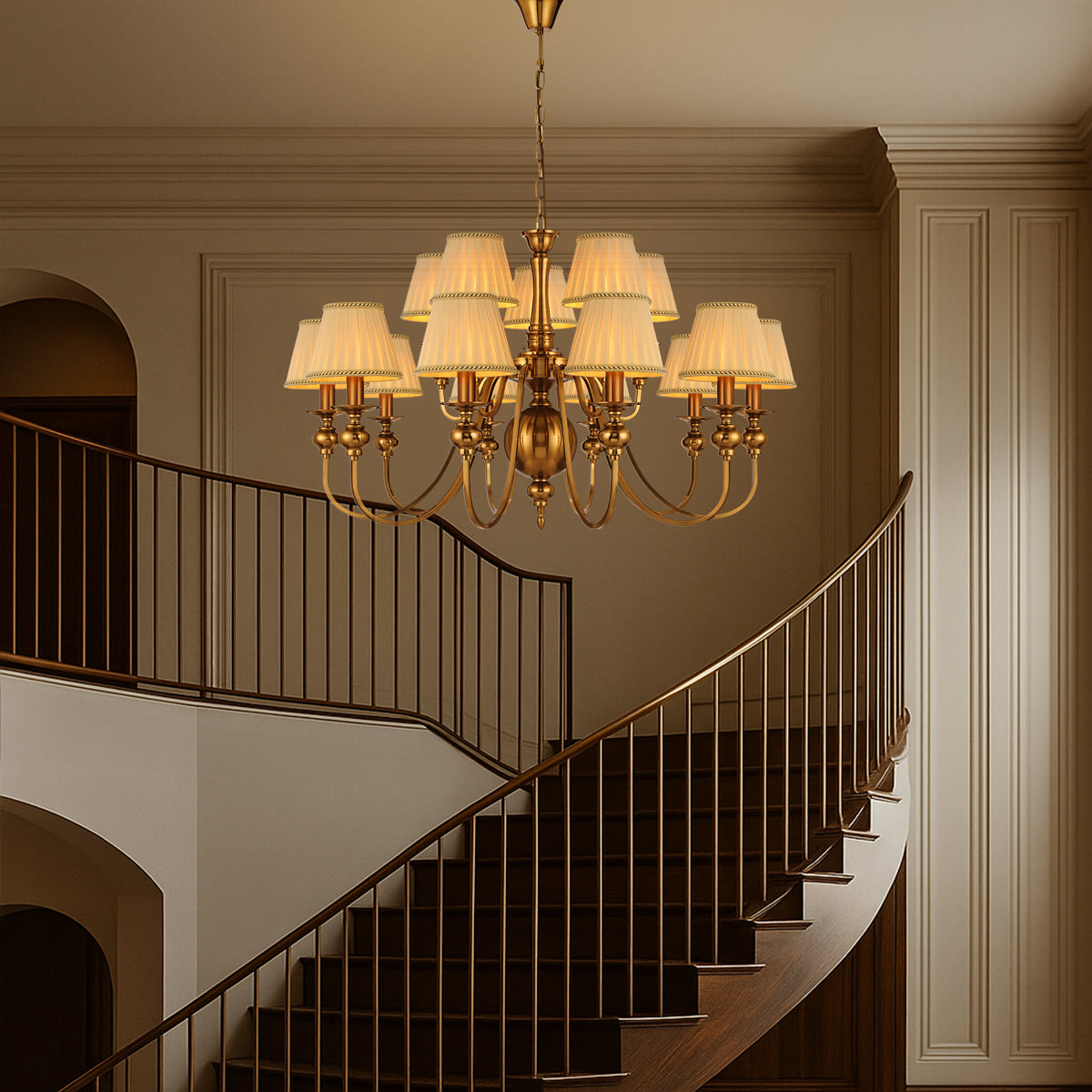 SIEDEL 15 LIGHT PENDANT W/SHADE