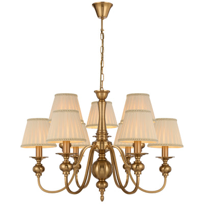 SIEDEL 9 LIGHT PENDANT W/SHADE
