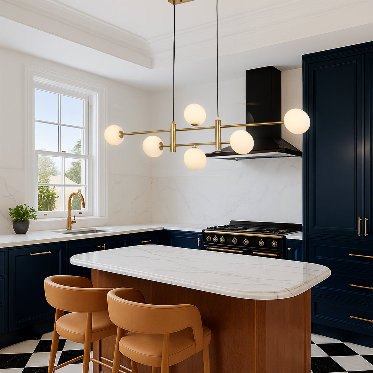 TYSON 6 LIGHT PENDANT ANTIQUE GOLD