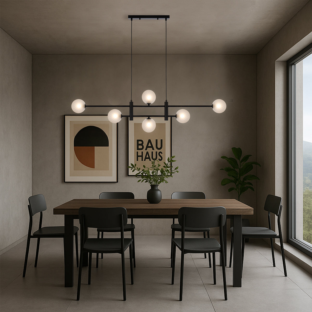 TYSON 6 LIGHT PENDANT BLACK