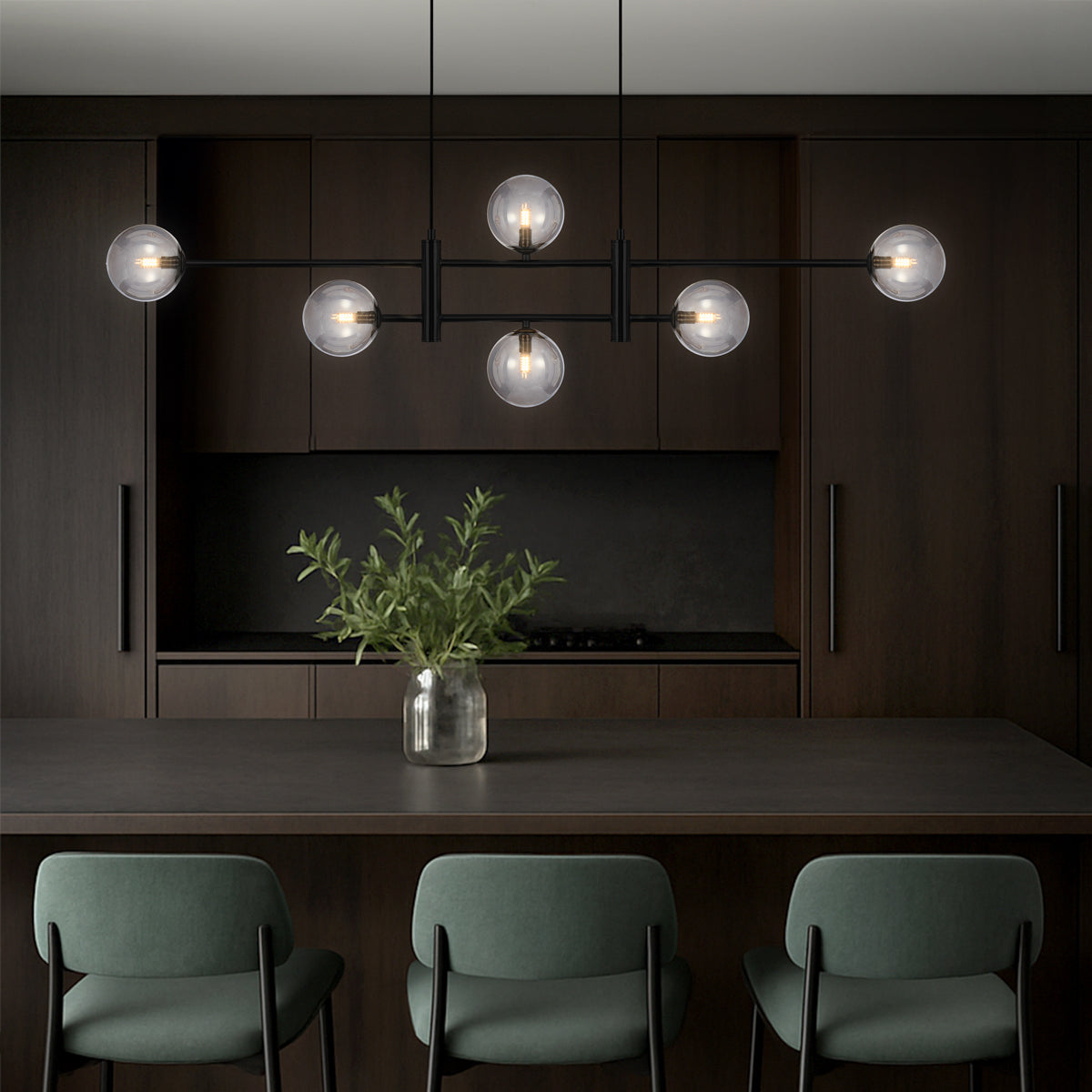TYSON 6 LIGHT PENDANT BLACK