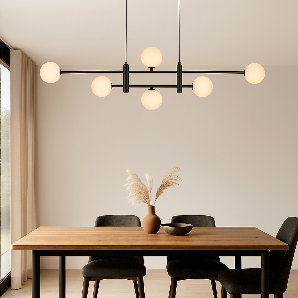 TYSON 6 LIGHT PENDANT BLACK
