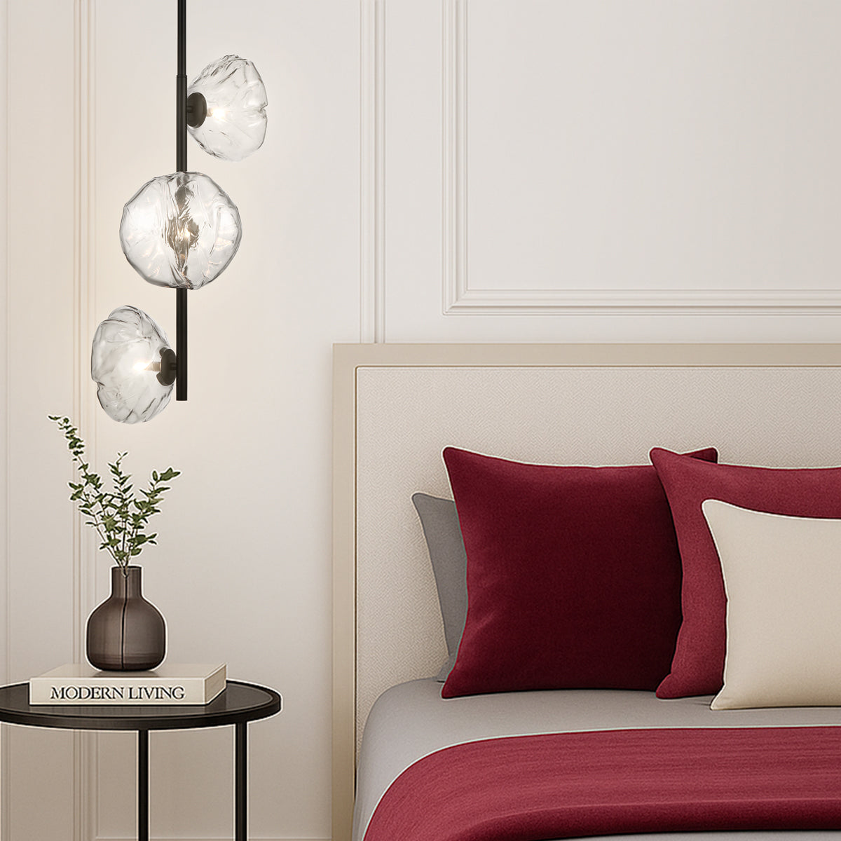 ZECCA 3 LIGHT VERTICAL PENDANT
