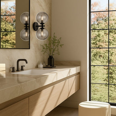 FELTON 2 LIGHT WALL LIGHT BLACK