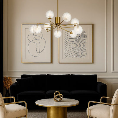 FELTON 9 LIGHT PENDANT ANTIQUE GOLD