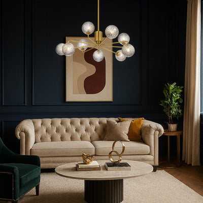 FELTON 9 LIGHT PENDANT ANTIQUE GOLD