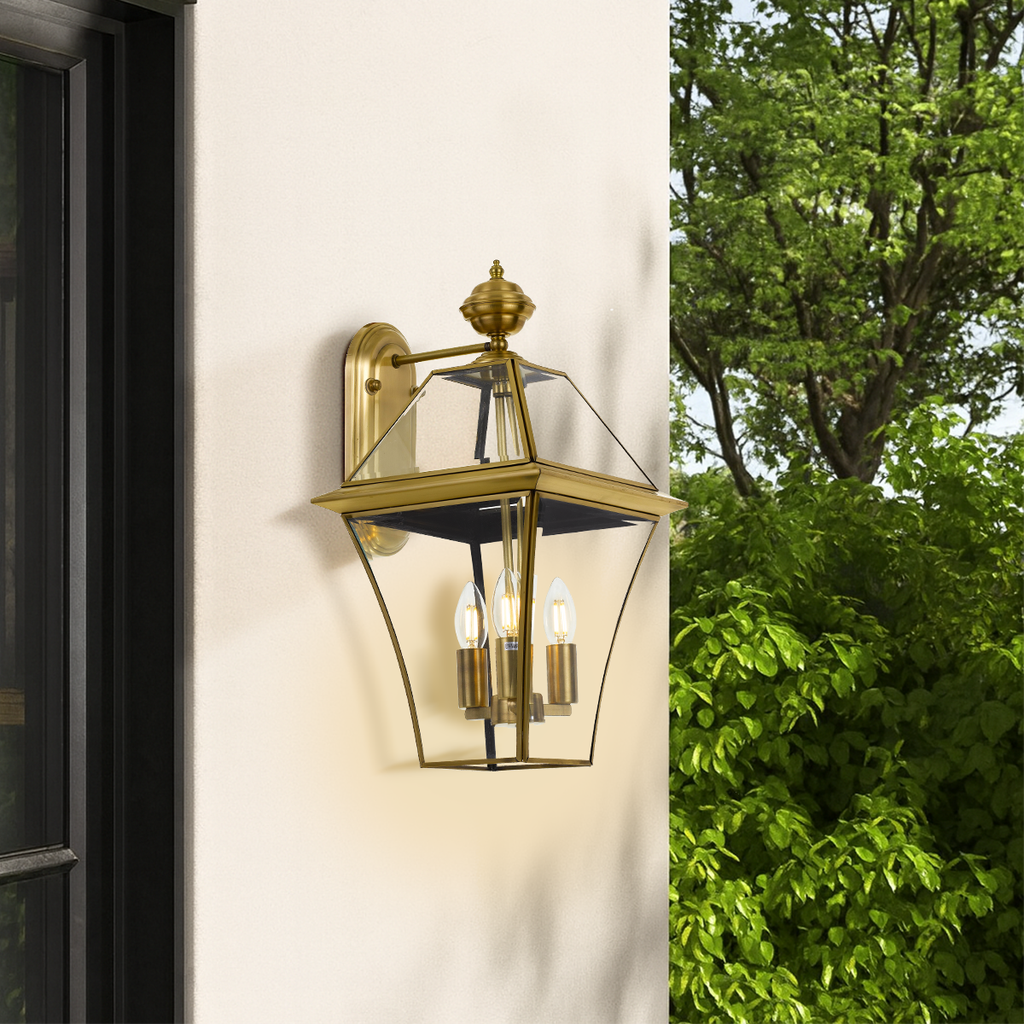 RYE 27 SOLID BRAS EXTERIOR WALL LIGHT - LS2