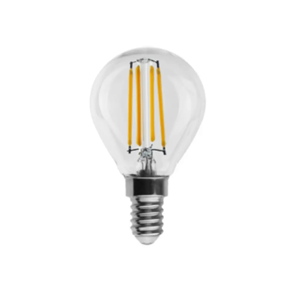E14 G45 4W LED FANCY ROUND FILAMENT GLOBE CLEAR DIMMABLE
