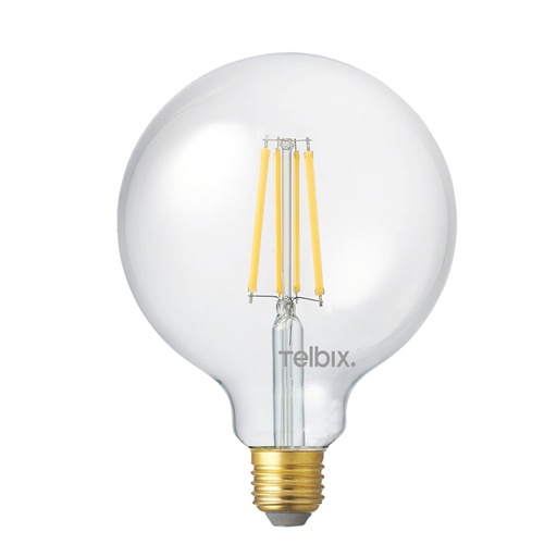 E27 G125 8W LED FILAMENT GLOBE CLEAR DIMMABLE